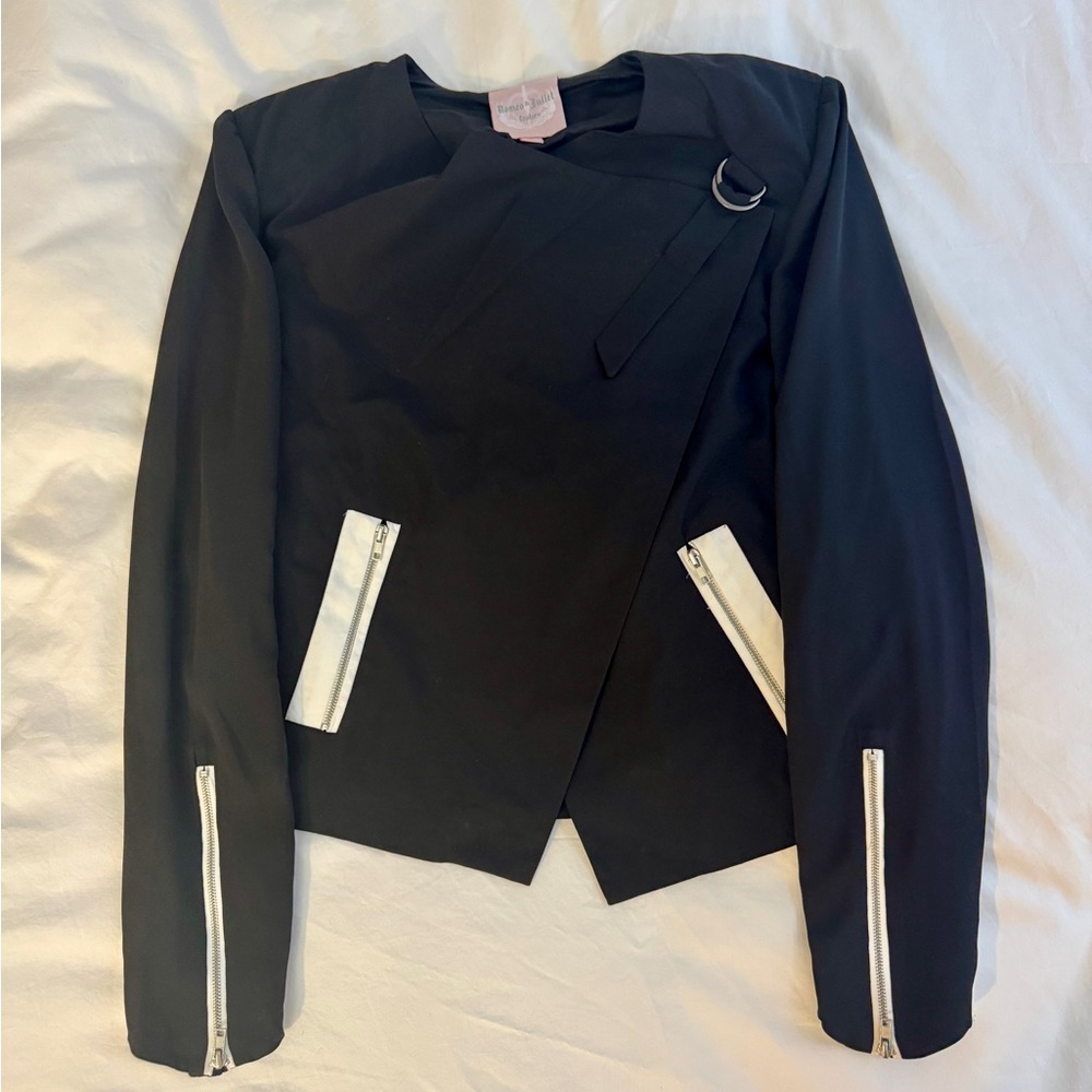 Black Women's Jacket with White Accents